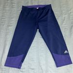 Adidas  Womens Climalite blue purple Crop Leggings Running | M Photo 0