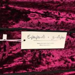 Emma & Sam  Hoodie Womens‎ Medium Pink Red Crushed Velvet Cropped Sweater Photo 5