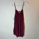 NWT Intimately Free People Burgundy Tie Front Mini Dress Size Medium Purple Photo 4