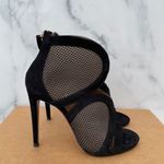 Aquazzura Memphis women’s black suede and mesh cutout sandal IT 35 US 5 Photo 6