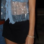 Boutique Going Out Y2K Sequin Sparkle Ruffle Cami Tank Top Photo 0