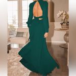 Lulus  Talk About Divine NWT size 3X Hunter Green Long Sleeve Backless Maxi Dress Photo 2