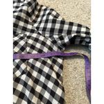 Michael Kors  MK Wrap Top Black & White‎ Size 10 Long Sleeves  Gingham Photo 4