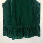 J.Crew Emerald Green Velvet Peplum Tank Top 2 Photo 4