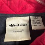 Michael Simon New York ladies quilted red coat size XL cricket detail pockets Photo 2