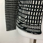 H&M Black White Woven Geometric Open Front Blazer Jacket XS Photo 2
