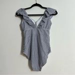 aava Oceane Retro Blue White Striped Ruffle V Photo 4
