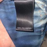 Avenue  Green & Blue Floral Satin V Neck 3/4 Sleeve Tie Back Knee Length Dress 20 Photo 13