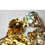 Vintage Banana Bob Multi Color Enamel Blue/Pink/Green Crystals 3.5" Earrings Gold Photo 3