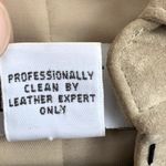 Loft Vintage Suede Leather Dress in Tan Contrasting Black Stitch Photo 9