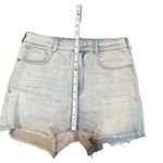 Anthropologie Pilcro Jean Shorts Ultra High Rise Light Wash Denim Raw Cut Off Sz Photo 6