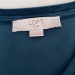 Loft Ann Taylor Plus Emerald Green V-Neck Velvet Short Sleeved Top Photo 1