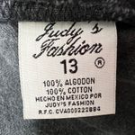 Vintage Judy's Fashion Black Denim Mini Skirt 90s Y2K Grunge Size 13 Zip Back Photo 8