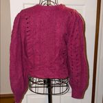 Love Shack Fancy Girard Cardigan Sweater in Winter Berry Size L Photo 4