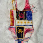 Maaji NWT Paradise Postals Claire Low Back One Piece Swimsuit Reversible Photo 8