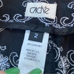 Vintage Y2K Cache Filigree and Floral Embroidered Black And White Mid Rise Pants Size 2 Photo 3