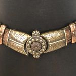 Cache  Dark Leather Bronze embroidery Multi Color METAL HARDWARE 1 1/4" Wide Belt Photo 5