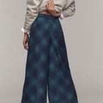 Anthropologie Maeve Taffeta Cropped Plaid Wide-Leg Pants, Size L Photo 3
