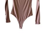 Naked Wardrobe Long Sleeves Latte Tan Womens Body Suit Top Soft SZ L #1664 Photo 3
