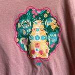 💗Meow Wolf Pink Fun Graphic Cropped Short Sleeve Tee T Photo 1