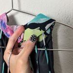 vintage 90s black floral classy high neck halter strappy back midi dress Size M Photo 7