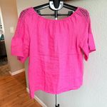 Terzo Millennio 100% Linen Cottage Core Barbie Pink Crochet Trim Italian Made S Photo 1