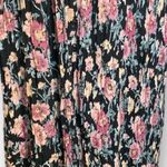 Vintage 90s Maxi Dress Black Pink Pastel Dark Floral Scoop Neck Pinafore Flowy Photo 6