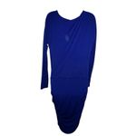 Athleta  Womens Dress Small Blue‎ Stretch Solstice Casual Cowl Neck Long Sleeves Photo 4