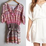 Rebecca Minkoff Nolita Ruffle Silk Mini Dress in Multi Color Geo Print, Size 0 Photo 1