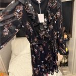 LC Lauren Conrad NWT  Black Floral Long Sleeve Dress size small Photo 3