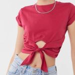 Urban Outfitters red crop with tie Photo 0