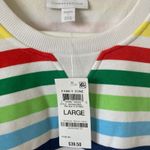 Charter Club NEW  Colorful Stripe Pullover Sweatshirt Size Large Multicolor Cozy Photo 2