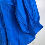 Never A Wallflower High Neck Top Purple Windowpane Cotton Blue Size XS Photo 6