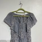 Rebecca Taylor  Gray Jaguar V-Neck Silk Blouse Sz 4 NWT Photo 2