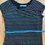 Anthropologie Bailey 44 Black & Tan Striped Dress w/ Faux Leather Bottom - Small Photo 8