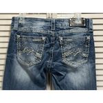 Miss Me  Cuffed Skinny Jeans Embroidered/Gem Distressed Logo Size 30 Low Rise Photo 5