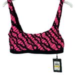 DKNY NWT Multi Printed Square-Neck Bikini Swim Top Hot Pink Size Medium M NEW Photo 0