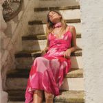 ZARA  Elegant Pink Floral Maxi Dress Photo 1