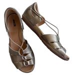 Like New Earth Brand Leather Aloha Sandals Gold Size 8.5 Photo 0
