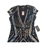 EXPRESS  Black Sequin V-Neck‎ Black Silver Dress Size XS Short Sleeve Nwt $108 Photo 1