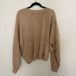 Bucketlist medium KHAKI EXPOSED SEAM TWIST OPEN BACK OVERSIZED SWEATSHIRT Tan Photo 6