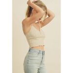 Urban Outfitters Dress Forum Lettuce-Edge Cami Knit Top in Ivory M Photo 3