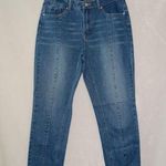 Boohoo Medium Wash Denim High Waisted Raw Hem Ankle Straight Jeans size US 6 Photo 0