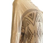 Debut  Brown Cream Southwestern Western Print Lightweight Open Cardigan Large Photo 2