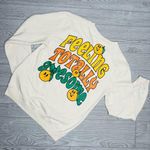 Women's Cream and Tan Sweatshirt with oranges “ feeling totally Awesome “ med Orange Photo 0