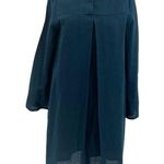 APC A.P.C. Dress Shift Box Pleat Flared Sleeve Wool Teal Blue Size 38 US 4 6 Photo 0