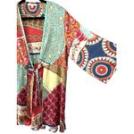 CAbi  Women's Oversized Bohemian Patchwork Print Tie Front Kimono Cardigan Large Photo 3