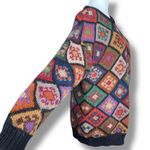 Peruvian Connection Vintage 90s Alpaca Sweater Handmade Diamond Loose Knit Photo 3