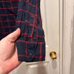 The Limited  Navy Red Plaid Button Down Shirt Women's Size L 100% Cotton Photo 1