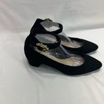 Nine West  Suede black 2” Heels with Gold Jewel Embellishment 11‎ New Photo 4